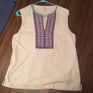 J.Crew embroidered tank
